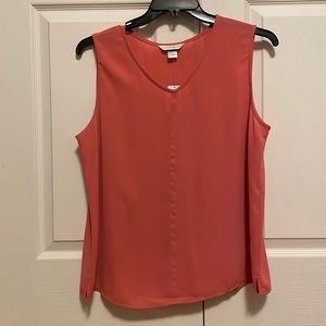 Coral sleeveless blouse